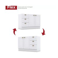 Cozinha Modulada Henn Americana Completa 12 Peças (5Aéreos+4Balcões+3Complementos) CZ314 Cinza-Henn