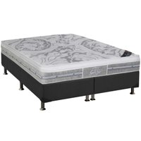 Conjunto Box: Colchão Molas Pocket Castor Ensacadas SLX Grand Plush + Base CRC Suede Gray Queen (158x198)