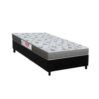 Cama Box Solteiro: Colchão Espuma D45 Orthoflex Comfortpedic + Base CRC Suede Black (78x188)