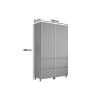 Armário Multiuso Lavanderia Rainha c/ 4 Portas e 4 Gavetas 140cm Nature/Verde - Nesher