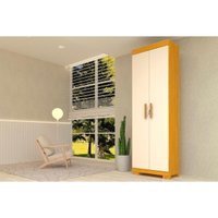 Armário Multiuso Casal Iris c/ 2 Portas c/ Chave Nature/Off White - ACP