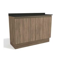 Gabinete p/ Pia Cozinha Balcão c/ Tampo Maxxi G745 c/ 2 Portas 120cm Nogal/Preto Brilho - Kappesberg