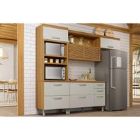 Cozinha Modulada Nesher Princesa 3 Peças (1Aéreo+1Balcão+1Paneleiro) C6P62 Freijo/Off White-Nesher