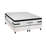 Cama Box King: Colchão Molas Ensacadas Plumatex Liz Premium D33 + Base CRC Courano White (193x203)