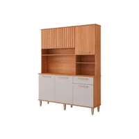 Kit de Cozinha Compacta Mila 6 Portas 1 Gaveta e 4 Nichos Cinamomo/Off White - MGM