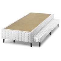 Cama Box Base c/ Auxiliar Queen Bordado White (158x198x25 (2 uni 79X198)) - D Angelis Anjos