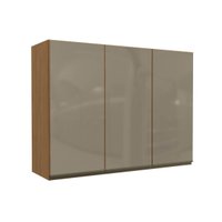 Armário de Cozinha Modulado Maxxi G767 c/ 3 Portas c/ Vidro Reflecta 120cm Canela - Kappesberg