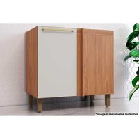 Gabinete de Cozinha Modulado Balcão Requinte Canto Reto c/ 1 Porta s/Tampo 84cm Nature/Areia - Henn