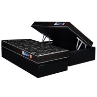 Conjunto Box Baú Solteiro: Colchão Espuma Plumatex D28 IsoPluma Vip + Base CRC Suede Black (88x188)