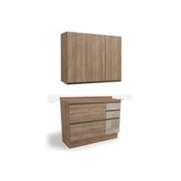 Cozinha Modulada Kappesberg Maxxi 3 Peças (1Aéreo+1Balcão+1Complemento) C3P12 Nogal/Nogal-Kappesberg