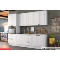 Kit Cozinha Completa 6 Peças Americana (2Aéreos+2Balcões+1Paneleiro+1Complemento) C5P35 Branco - Henn