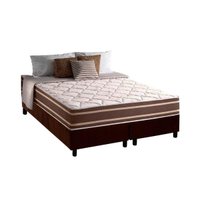 Cama Box Queen: Colchão Molas Ensacadas D Angelis Anjos Duo Sono+ Base CRC Suede Brown (158x198)