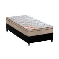 Cama Box Solteiro: Colchão Molas Pocket Ensacadas Castor Revolution Híbrido + Base CRC Suede Black (88x188)