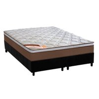 Cama Box Queen: Colchão Molas Pocket Ensacadas Castor Revolution + Base CRC Suede Black (158x198)