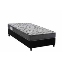 Conjunto Box Solteiro: Colchão Anatômico Ortobom D33 ISO 100 Ultra Firme + Base CRC Suede Black (88x188)