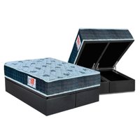 Cama Box Baú King: Colchão Espuma D45 Orthoflex Comfortpedic + Base CRC Courano Gray (193x203)