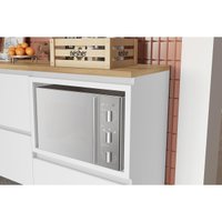 Cozinha Modulada Nesher Rainha Gourmet 7 Peças (3Aéreos+3Balcões+1Paneleiro) C6P38 Nature/Verde-Nesher