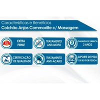 Cama Box Solteiro: Colchão Molas MasterPocket Ensacadas D Angelis Anjos Commodite + Base CRC Courano White (96x203)