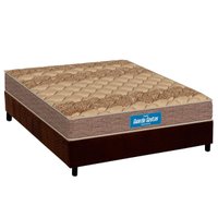 Cama Box Casal: Colchão Ortopédico Probel D33 Firmepedic Guarda Costas PróIntense Brown + Base CRC Suede Brown (138x188)