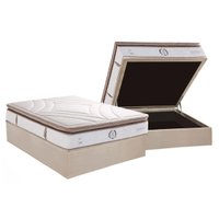 Cama Box Baú Casal: Colchão Molas MasterPocket Ensacadas Herval Poseidon Plus C1954 + Base CRC Suede Clean (138x188x34)