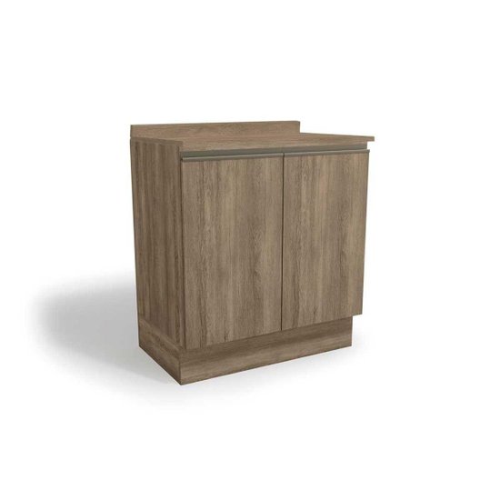 Balcão Cozinha p/ Cooktop c/ Tampo Maxxi G744 c/ 2 Portas 80cm Nogal/Nogal - Kappesberg