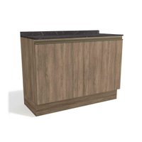 Gabinete p/ Pia Cozinha Balcão c/ Tampo Maxxi G745 c/ 2 Portas 120cm Nogal/Cinzel - Kappesberg