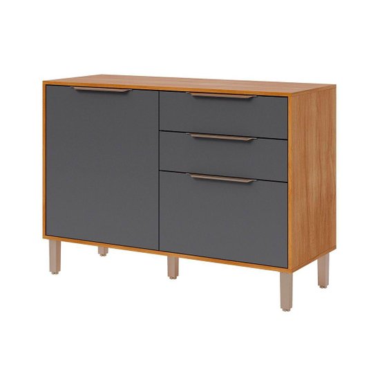 Balcão de Cozinha c/ Tampo Divina c/ 2 Portas e 2 Gavetas 120 cm Cinamomo/Titanium - MGM
