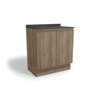 Balcão Cozinha p/ Cooktop c/ Tampo Maxxi G744 c/ 2 Portas 80cm Nogal/Cinzel - Kappesberg