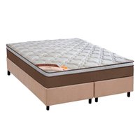 Cama Box King: Colchão Molas Pocket Ensacadas Castor Revolution + Base CRC Suede Clean (193x203)