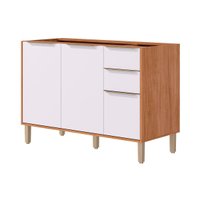 Balcão de Cozinha Modulado Esplêndida c/ 3 Portas e 2 Gavetas s/Tampo 120cm Cinamomo/Branco - MGM