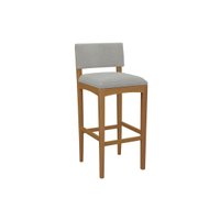 Banqueta de Cozinha Noa Madeira Maciça 1BMM008CA 1Un Carvalho/Boucle Cinza - Kappesberg