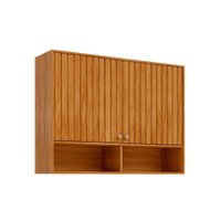 Armário Aéreo Cozinha Modulado Divina c/ 2 Portas Ripadas 120 cm Cinamomo - MGM