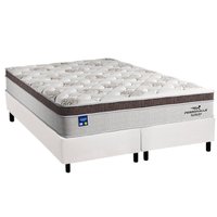 Cama Box Queen: Colchão Molas MasterPocket Ensacadas Plumatex Personalle + Base CRC Courano White (158x198)
