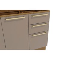 Cozinha Modulada Completa Botanic 7 Peças (2Aéreos+2Balcões+1Paneleiro+2Complementos) C7P36 Nogueira/Fendi - Kappesberg