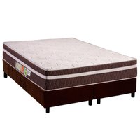 Cama Box Queen: Colchão Ortopédico Polar D28 Orthoface Vip Brown + Base CRC Suede Brown (158x198)