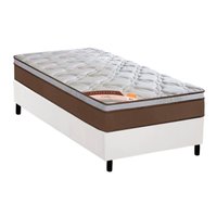 Cama Box Solteiro: Colchão Molas Pocket Ensacadas Castor Revolution + Base CRC Courano White (88x188)