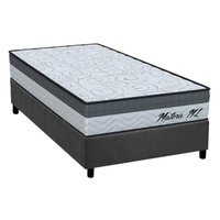 Cama Box Solteiro: Colchão Ortopédico Orthoflex D33 Matera ML + Base CRC Suede Gray (88x188)