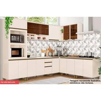 Cozinha Modulada Henn Connect 11 Peças (3Aéreos+4Balcões+1Paneleiro+3Complementos) C5P81 Off White-Henn