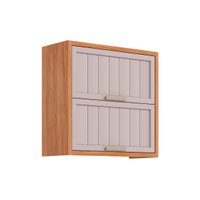 Módulo Cozinha MGM Estela Armário c/ 2 Portas Basculantes Ripada 80 cm Cinamomo/Off White-MGM