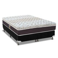 Cama Box King: Colchão Molas Pocket Ensacadas Castor Class Híbrido + Base CRC Suede Black (193x203)