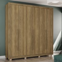 Guarda-Roupa Casal 100% MDF Kappesberg c/Pés 6 Portas 8 Gavetas Nogueira