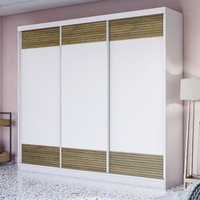 Guarda-Roupa Casal 100% MDF Kappesberg 3 Prt 6 Gav Branco/Nogueira