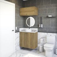 Conjunto para Banheiro com Basculante Kappesberg Celeste 2 Peças Nogueira 80cm
