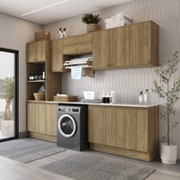 Lavanderia Modulada Kappesberg Celeste 9 Peças Nogueira 310cm