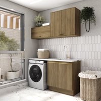 Lavanderia Modulada Kappesberg Celeste 3 Peças Nogueira 160cm