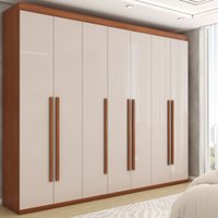 Guarda-Roupa Casal Débora 7 Portas 6 Gavetas Cinamomo/Off White - Panorama Móveis