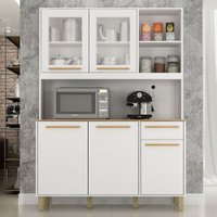Armário para Cozinha 5 Portas 1 Gaveta Rubi Gaveta Branco - Valdemóveis