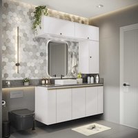 Conjunto para Banheiro Kappesberg Celeste 7 Peças Branco 160cm