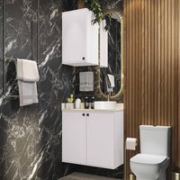 Conjunto para Banheiro com Aéreo Kappesberg Celeste 2 Peças Branco 80cm