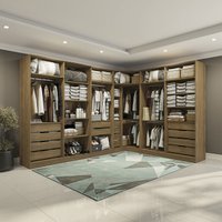 Conjunto Closet Kappesberg Adapt Nogueira 5 Peças 342cm x 263cm